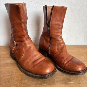 Classic Brown Leather women’s biker Boots vintage